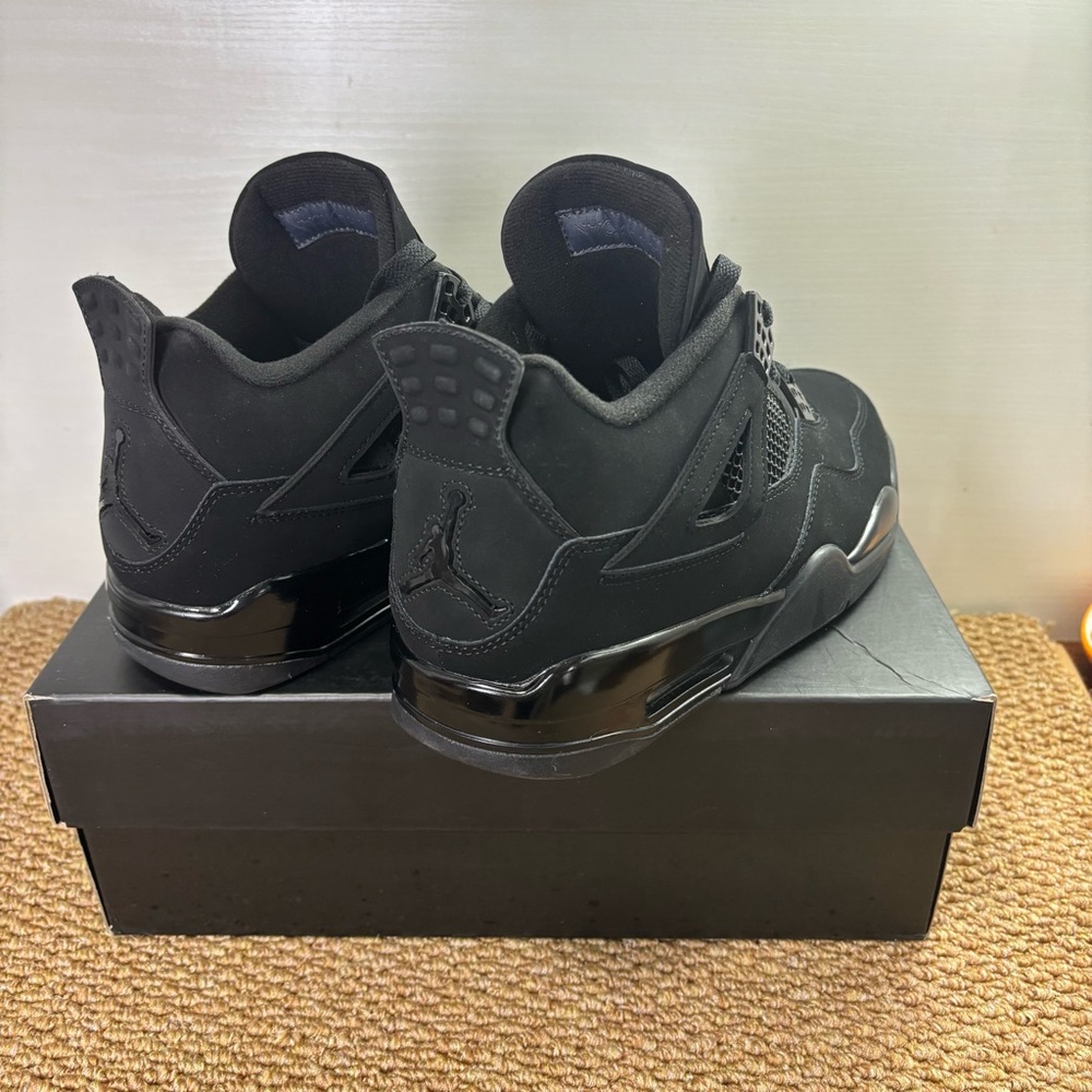 Brand New Retro 4 ‘Black Cat ‘ Men's Black Athletic Sneakers - Picture 3 of 5